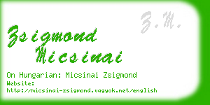 zsigmond micsinai business card